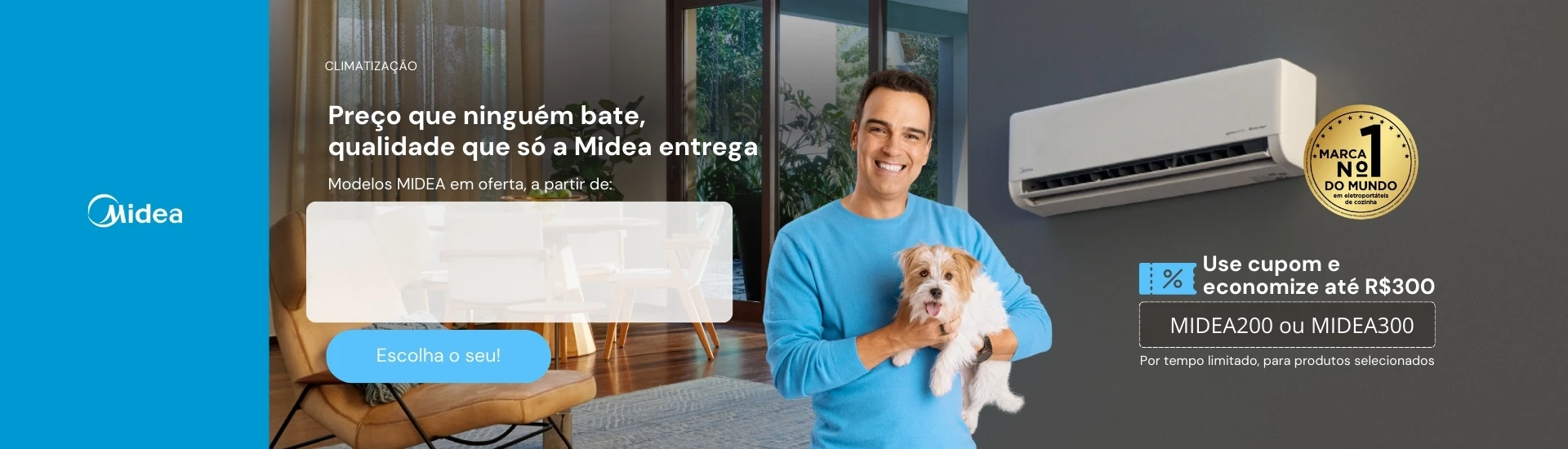 Ar-condicionado Midea em oferta!
